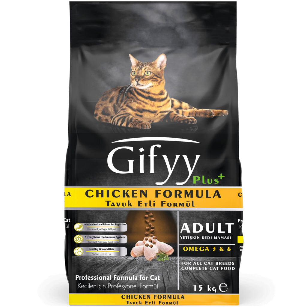 Gifyy Adult Cat Food with Chicken – Hrană uscată pentru pisici adulte 15 kg