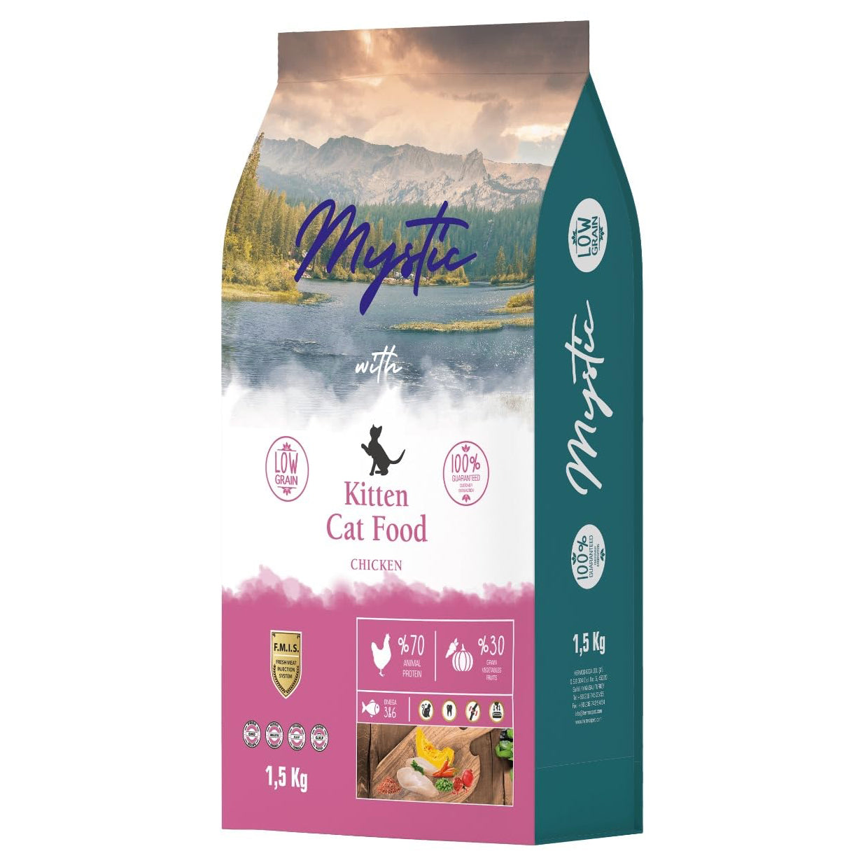 Mystic Kitten Food Chicken Low Grain Super Premium – Hrană uscată pentru pisoi, cu Pui 15 kg