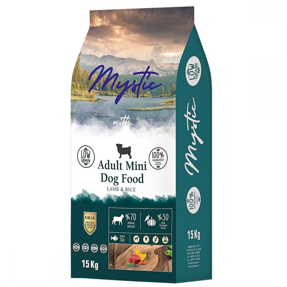 Mystic Mini Dog Food Lamb and Rice Low Grain Super Premium - Hrană uscată cu miel și orez pentru câini de talie mică