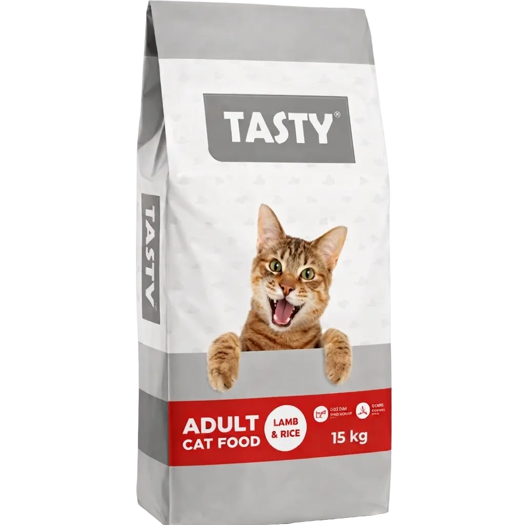 Tasty Adult Cat Food Lamb and Rice – Hrană uscată pentru pisici adulte, cu Miel și Orez 15 kg