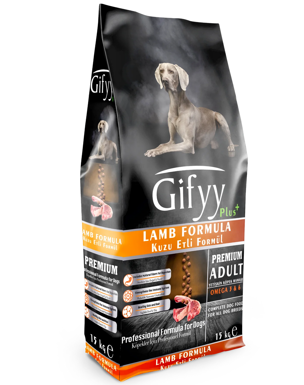Gifyy Premium Adult Dog Food Lamb and Rice - Hrană uscată cu miel și orez pentru câini adulți