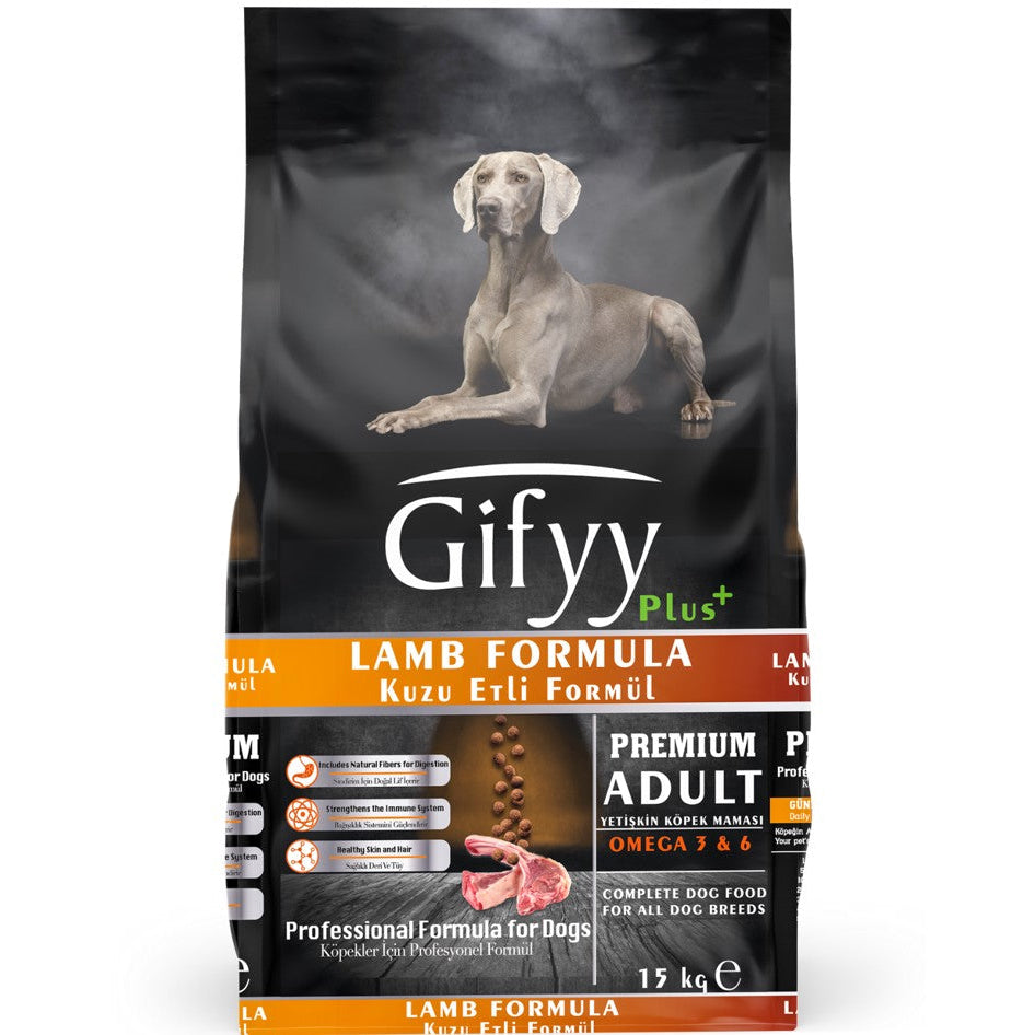 Gifyy Premium Adult Dog Food Lamb and Rice - Hrană uscată cu miel și orez pentru câini adulți