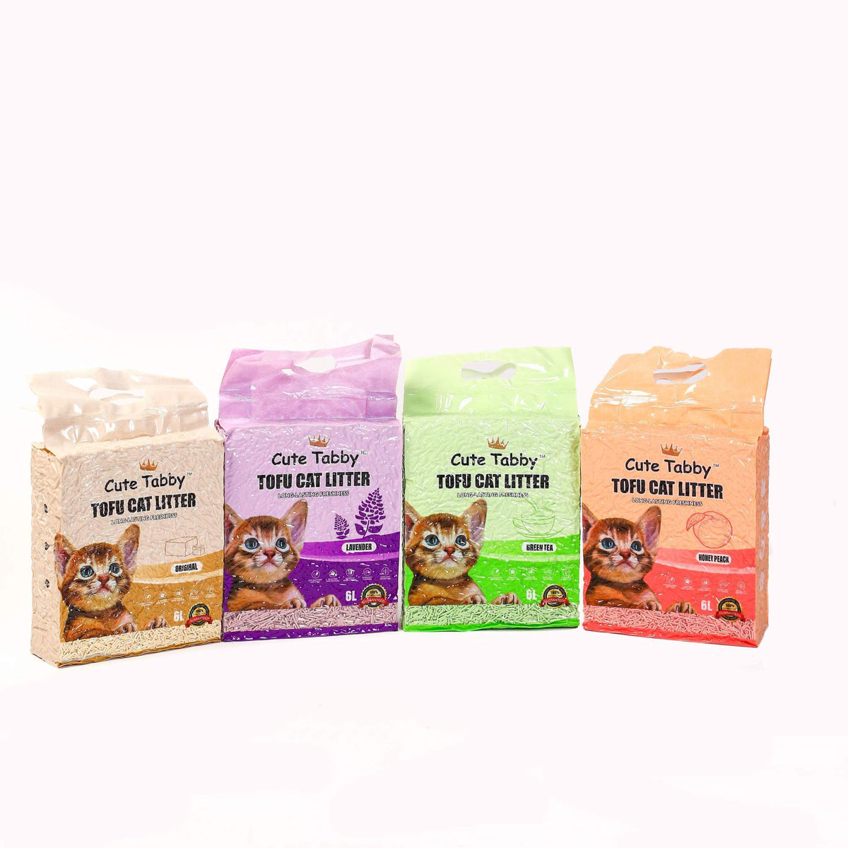 Umplutură Pentru Litieră Din Tofu "Cute Tabby" HONEY PEACH ( Cu Aromă De Piersică) 6L