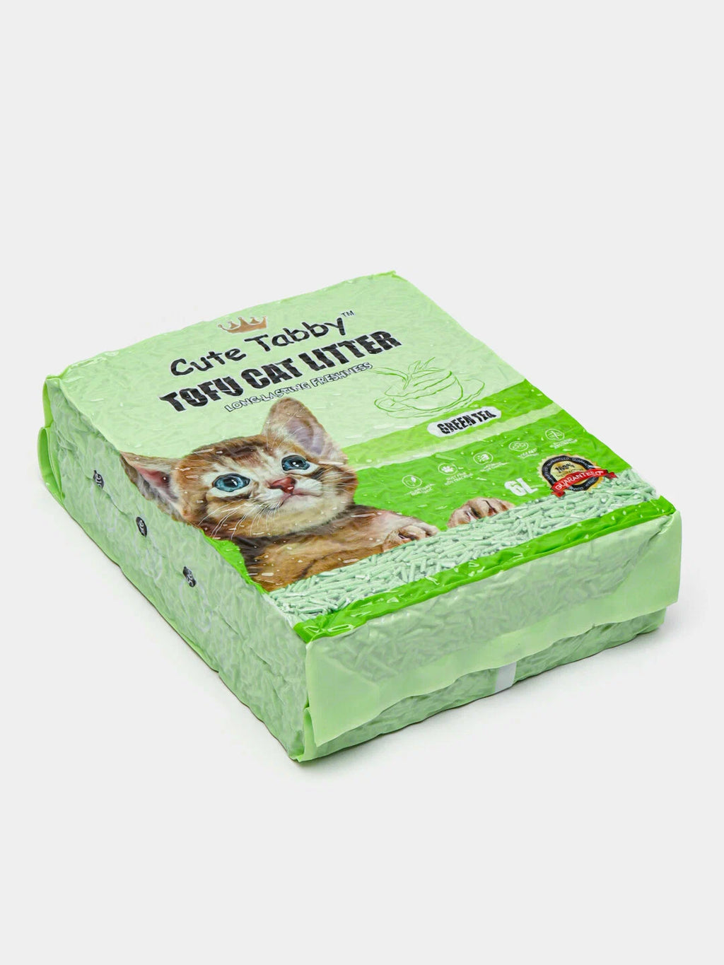 Umplutură Pentru Litieră Din Tofu "Cute Tabby" GREEN TEA ( Cu Aromă De Ceai Verde) 6L