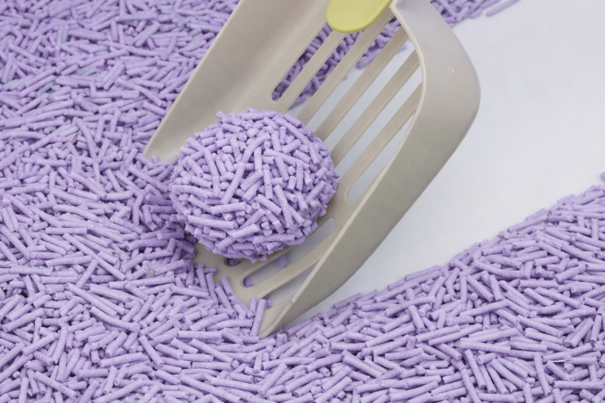 Umplutură Pentru Litieră Din Tofu "Cute Tabby" LAVENDER(Cu Aromă De Lavandă) 6L