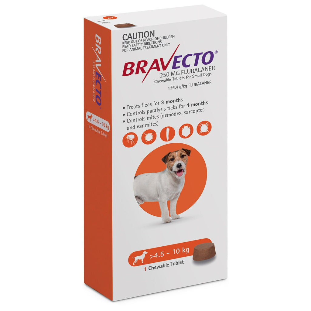 Bravecto pentru câini 4,5-10 kg (250 mg)