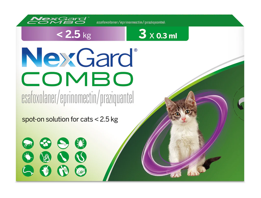 Nexgard Combo soluție spot-on pentru pisici < 2.5 kg, 1x0.3ml