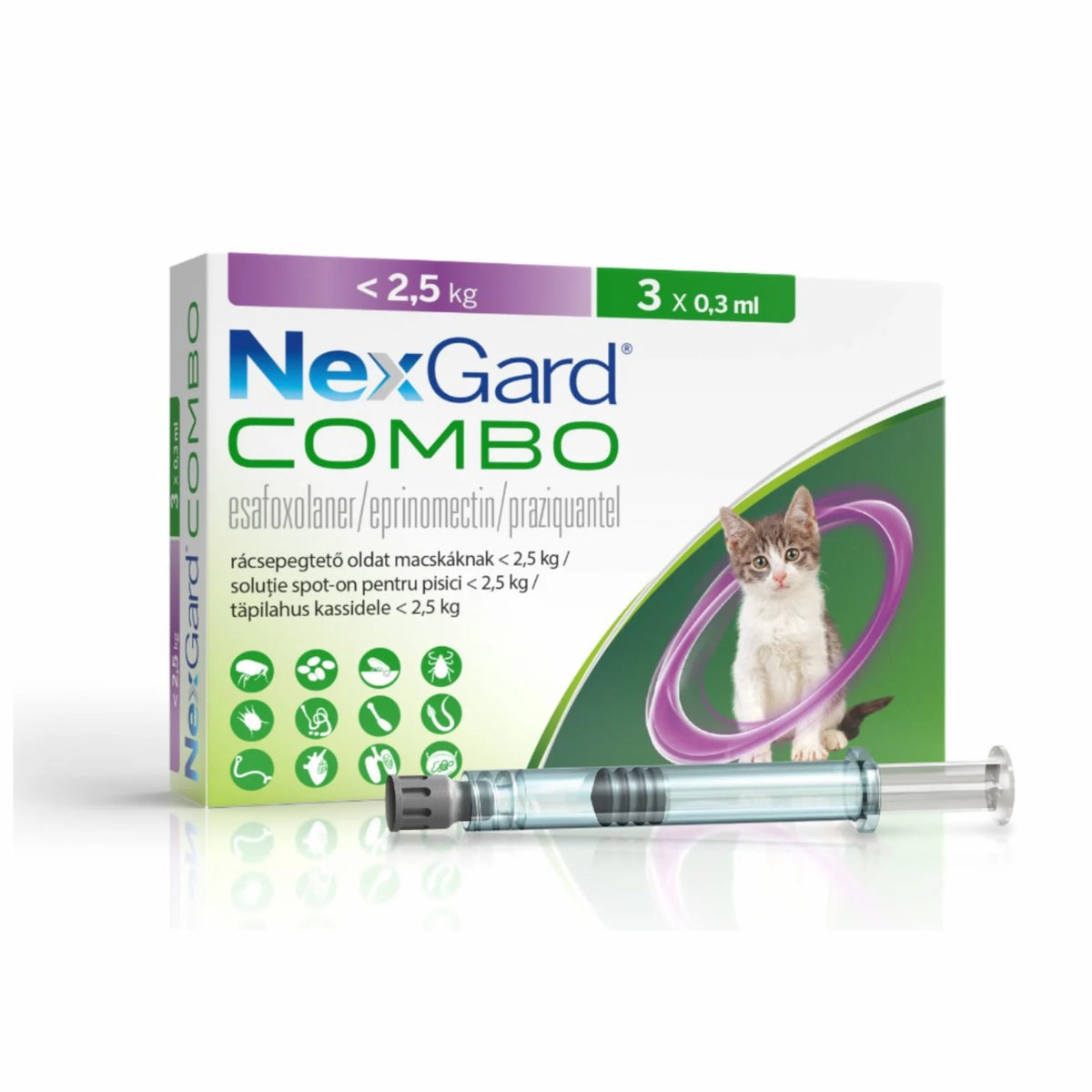 Nexgard Combo soluție spot-on pentru pisici < 2.5 kg, 1x0.3ml