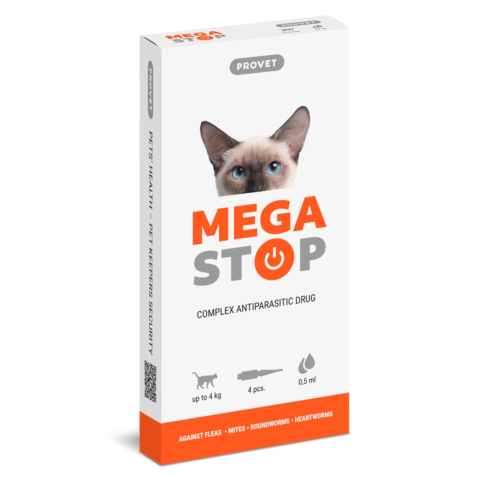 Megastop spot-on pentru pisici de până la 4 kg, (4 pipete a câte 0,5 ml)
