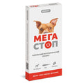 Picături PROVET MegaStop pentru câini de la 10 la 20 kg împotriva paraziților externi și interni, 4 pipete a câte 2,0 ml