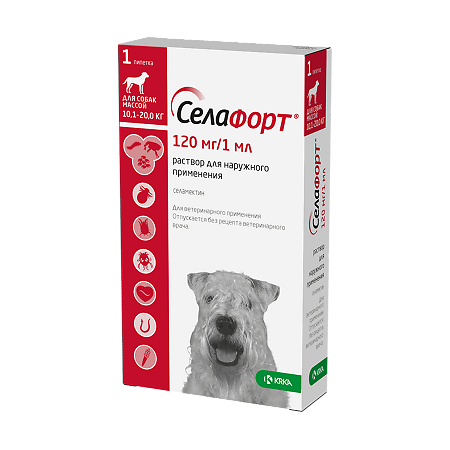 Selafort pentru câini (10,1 - 20 kg) pipetă 1 ml / 120 mg 1 buc