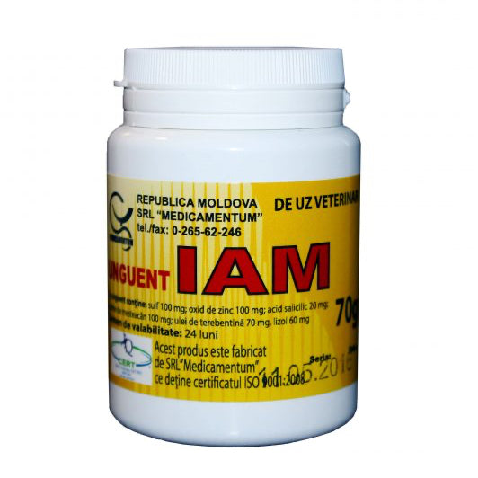 Unguent insecticid IAM (tratamentul trihofitiei, scabiei, demodecozelor, dermatitelor, exemelor, necrobacteriozelor)
