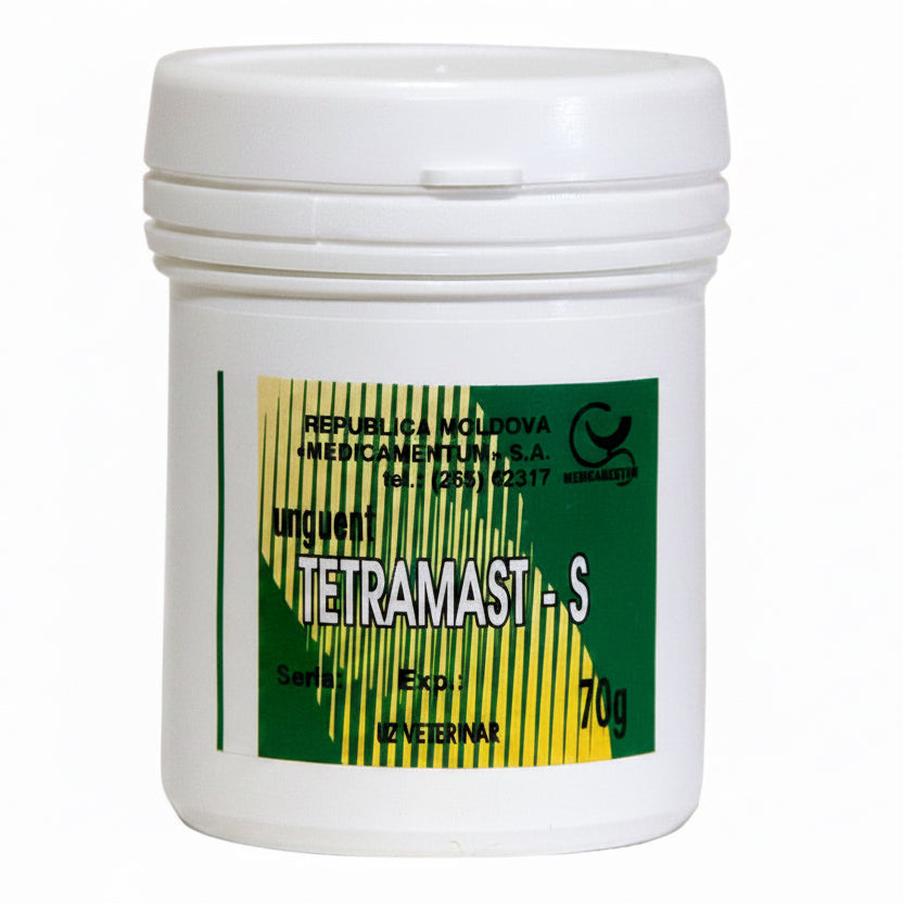 Unguent Tetramast-S 70g (acţiune antimicrobiană cu spectru larg de acţiune asupra bacteriilor gram)