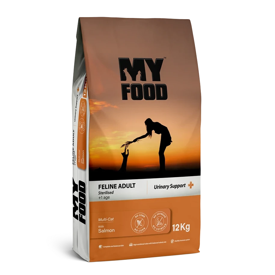 MyFood Adult Sterilised – Hrană uscată pentru pisici sterilizate/castrate, cu Somon 12 kg
