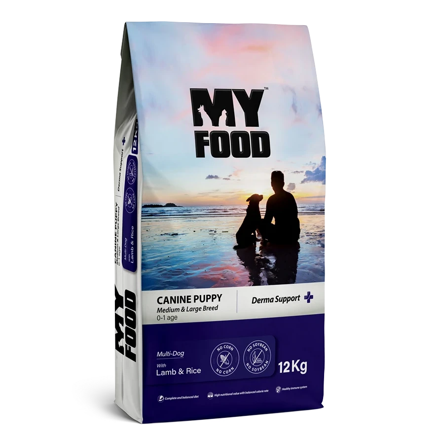 Myfood Puppy Medium/Large Breed Lamb and Rice - Hrană uscată pentru căței de rase medii și mari, cu Miel și Orez