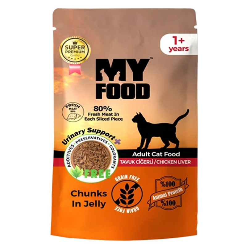 Hrană umedă MyFood, Ficat pui, 85g, Urinary Support, Fără cereale