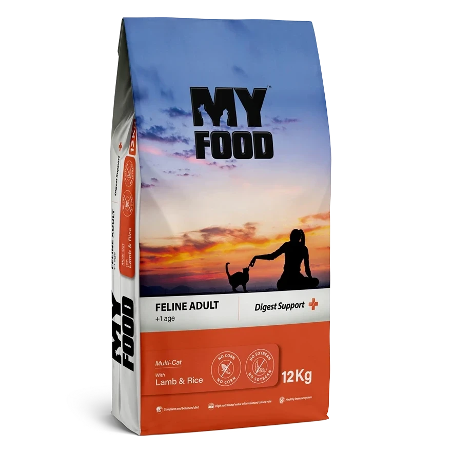 MyFood Adult Lamb and Rice – Hrană uscată pentru pisici adulte, cu Miel și Orez 12 kg