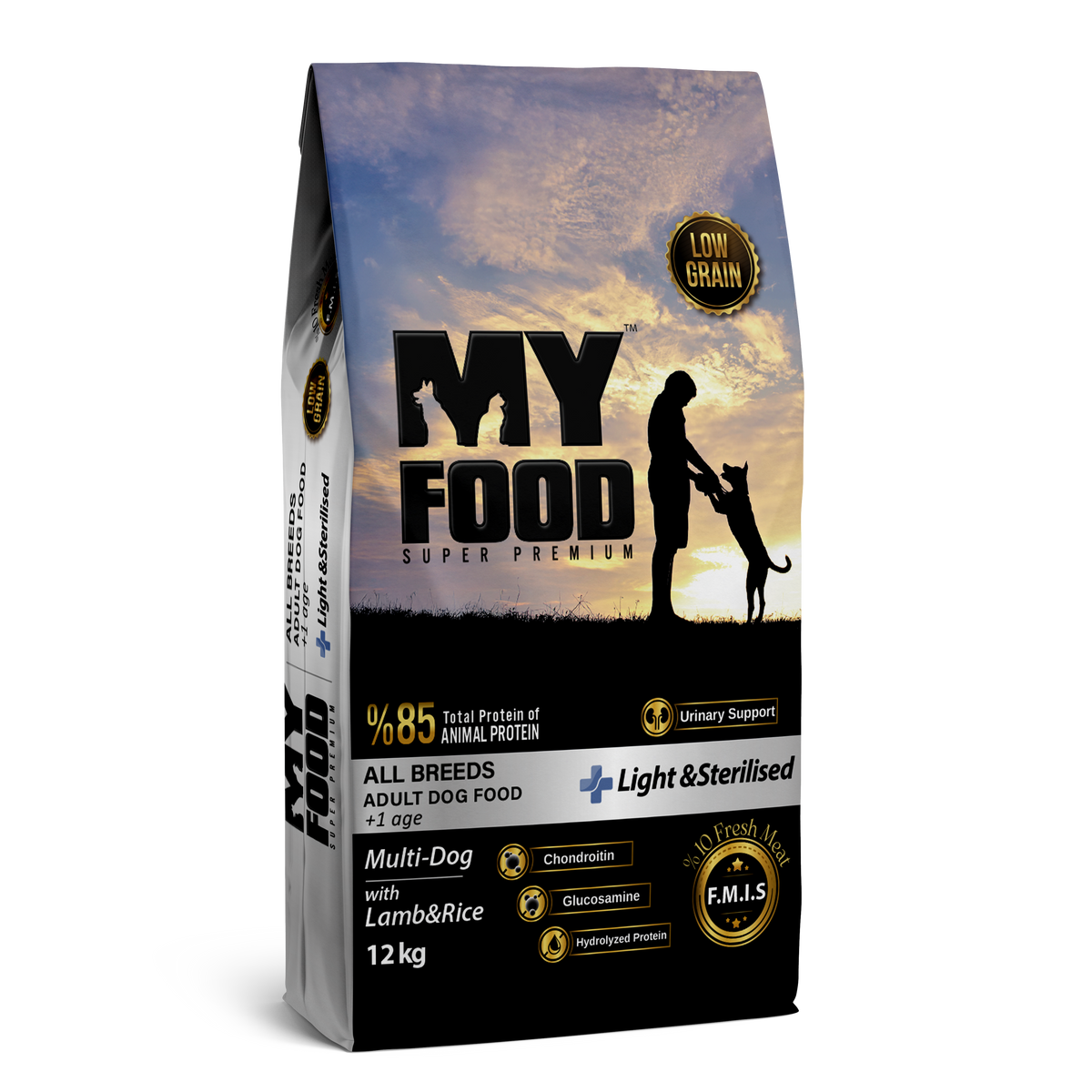 Myfood Adult Dog Food All Breeds Light& Sterilised Lamb and Rice - Hrană uscată pentru câini adulți de toate rasele, cu Miel și Orez