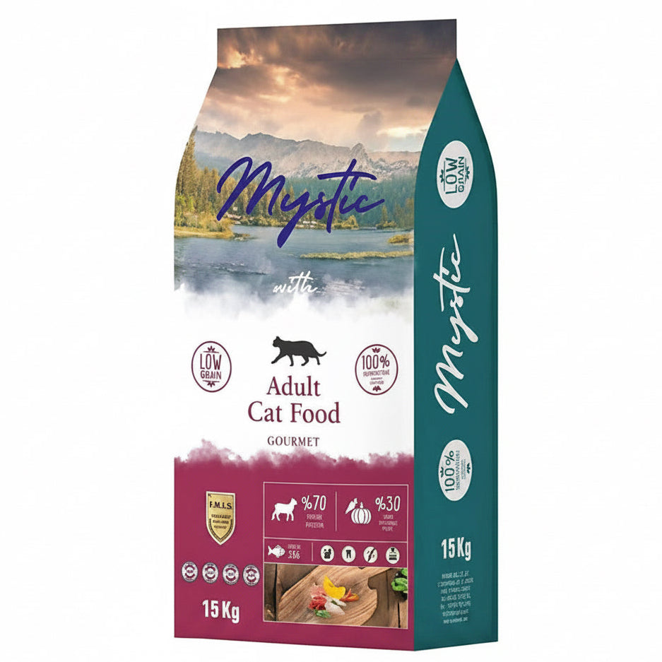 Mystic Adult Cat Food Gourmet Low Grain Super Premium – Hrană uscată pentru pisici adulte 15 kg
