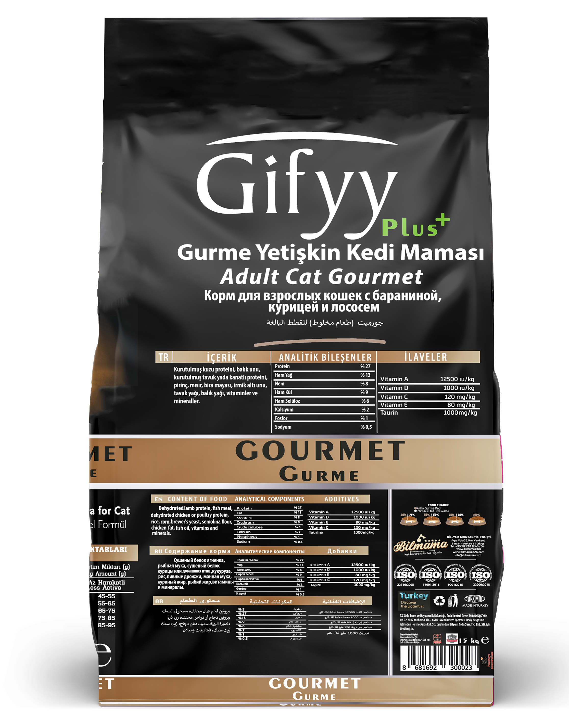 Gifyy Adult Cat Food Gourmet – Hrană uscată pentru pisici adulte 15 kg