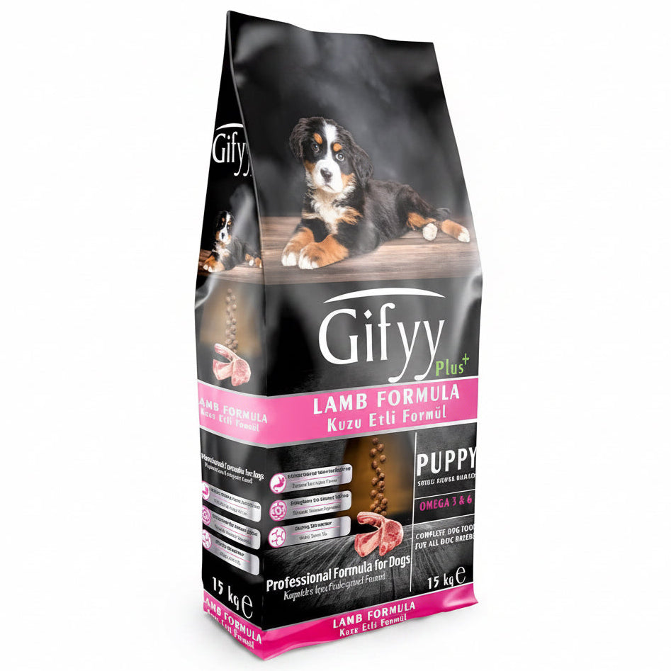 Gifyy Puppy Food Premium Lamb and Rice - Hrană uscată cu miel și orez pentru cățeluși,