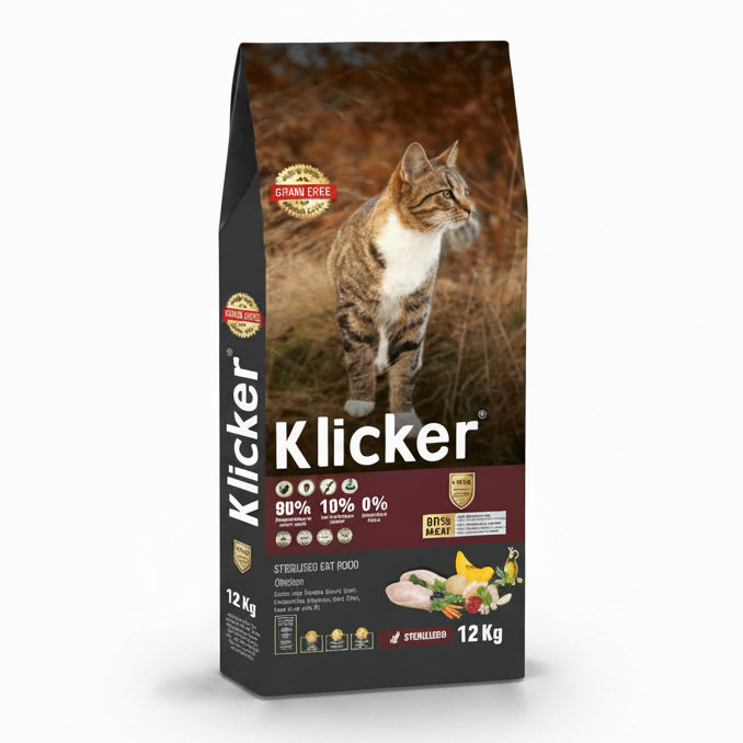 Klicker Holistic Sterilized Cat Food with Chicken , pentru pisici adulte cu carne de pui 12 kg