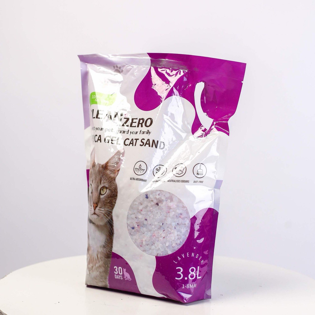 Umplutură absorbantă cu silicagel CLEAN+ZERO cu Lavandă 3,8 l, 1,6 kg
