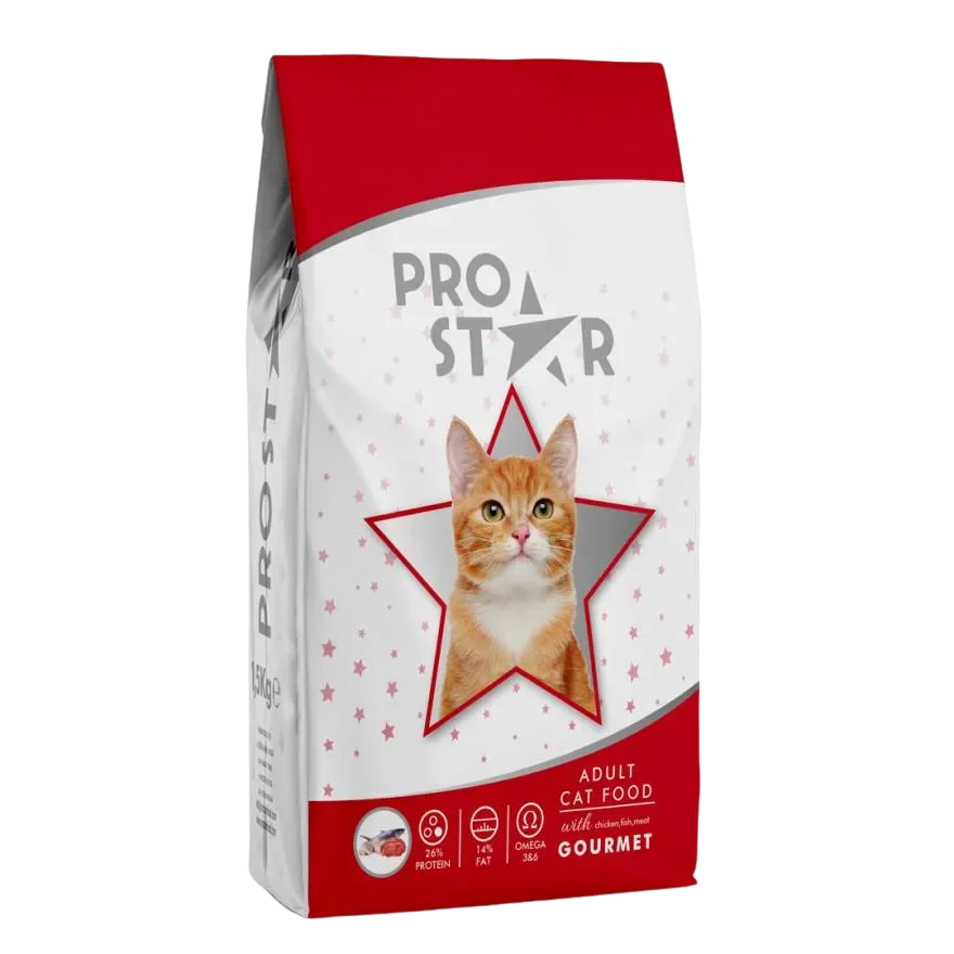Prostar Adult Gourmet – Hrană uscată pentru pisici adulte 15 kg