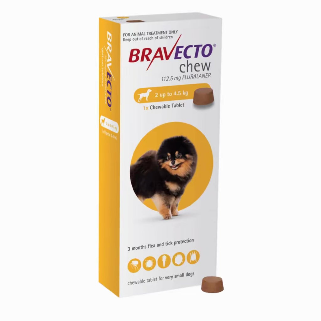 Bravecto pentru câini 2-4,5 kg (112,5 mg)